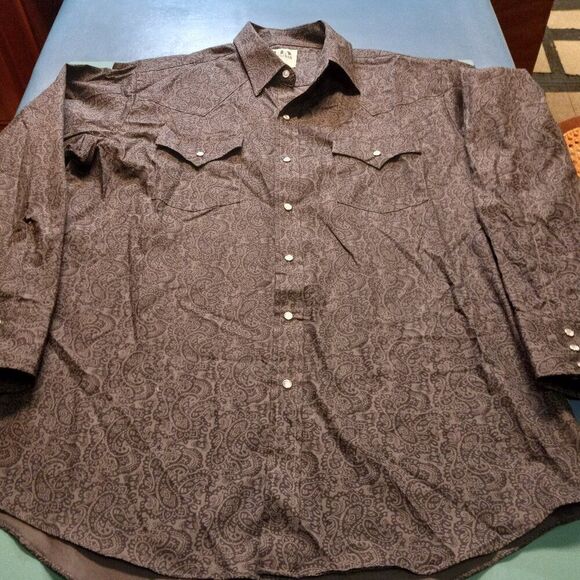 ELY  Cattleman Western Pearl Snap Long Sleeve Button Front Shirt Country Ranch - Picture 1 of 7